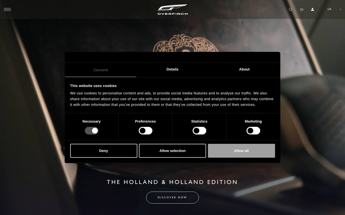 overfinch.com today: homepage screenshot